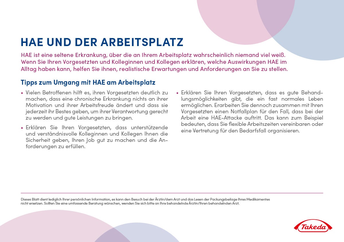  HAE und der Arbeitsplatz