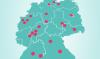 Standortkarte Deutschland mit geografischer Verteilung von spezialisierten Behandlungszentren.